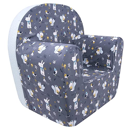 Poltrona Relax Per Bambini In Miniatura | Design A Cuori Grigio E Blu | Materiali Sicuri E Atossici | Ideale Per Cameretta - Foto 12