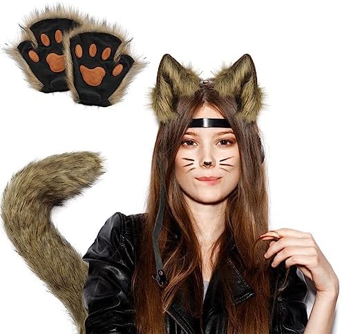 Fascia Per Orecchie Di Volpe O Gatto In Pelliccia Sintetica - Grigio, Per Costumi E Cosplay - Foto 5