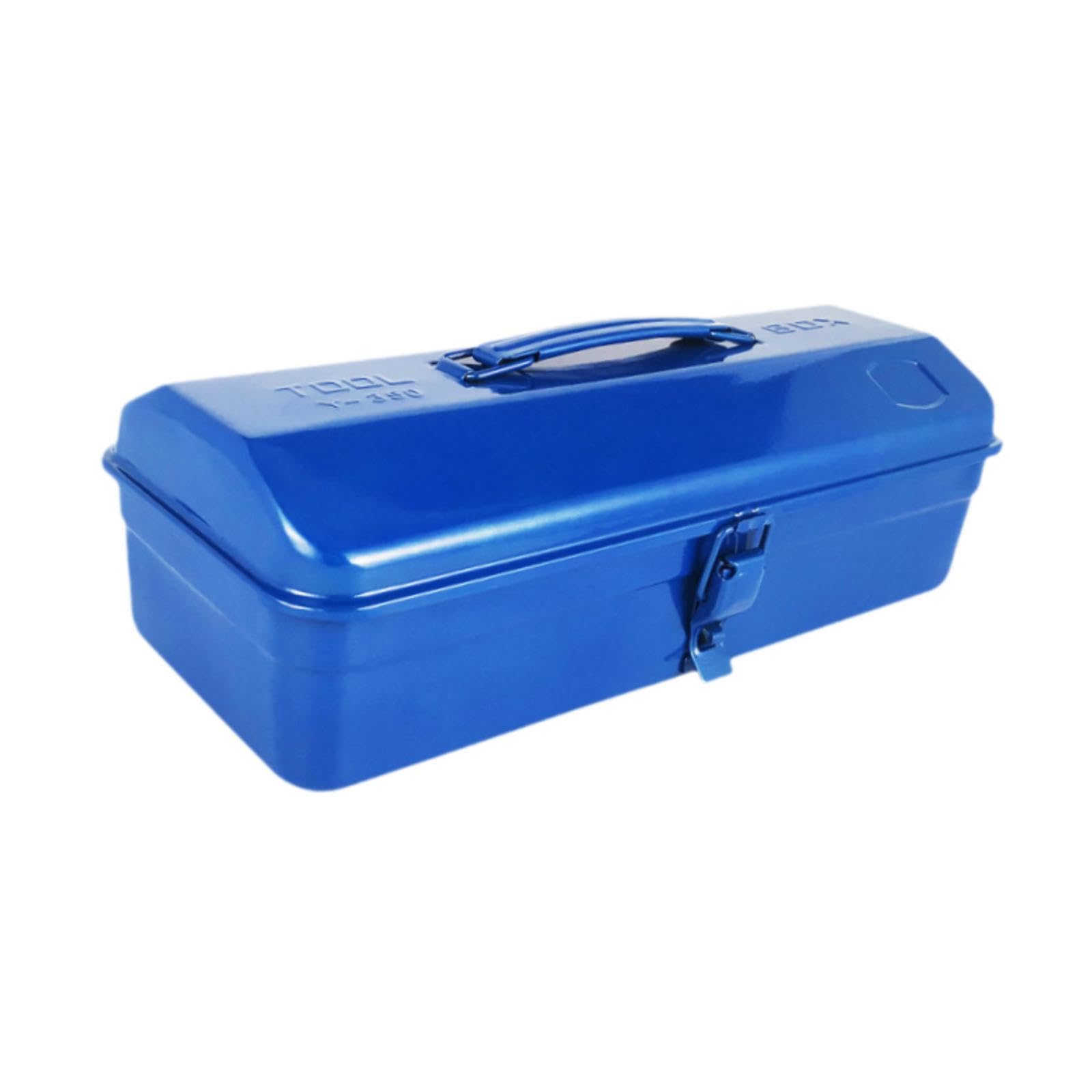 Colcolo Caja de herramientas de metal Caja de herramientas vacía Garajes Cerradura con hebilla Cofre de herramientas multifuncional Almacenamiento de hardware, Azul