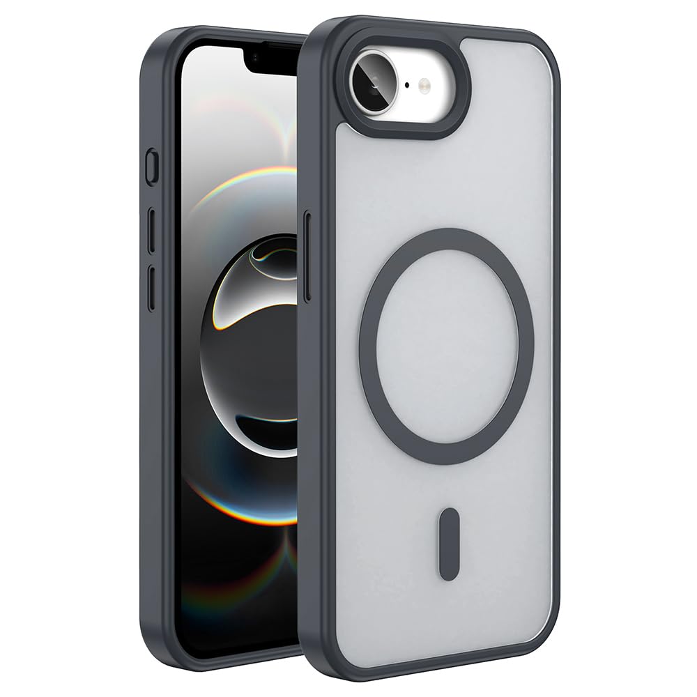 Zore Apple için uyumlu iPhone 16E Kılıf M-safe Şarj Özellikli Mat Arka Yüzey Zore Sio Kapak Siyah