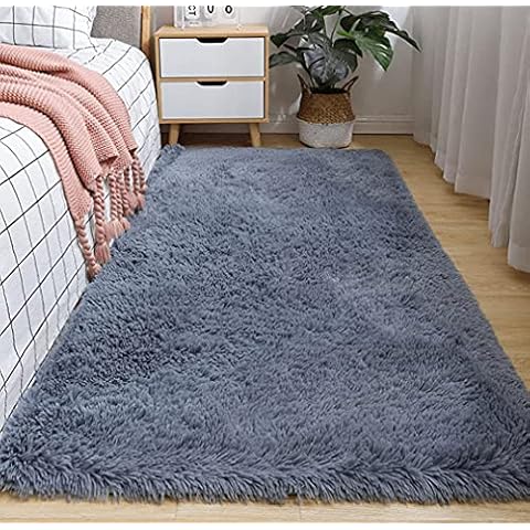 Txyk Ultra Soft Indoor Modern Area Rugs Fluffy Living Room Carpets Suitable for Children Bedroom Home Decor Nursery Rugs 60 * 120 cm (Gray) Cover