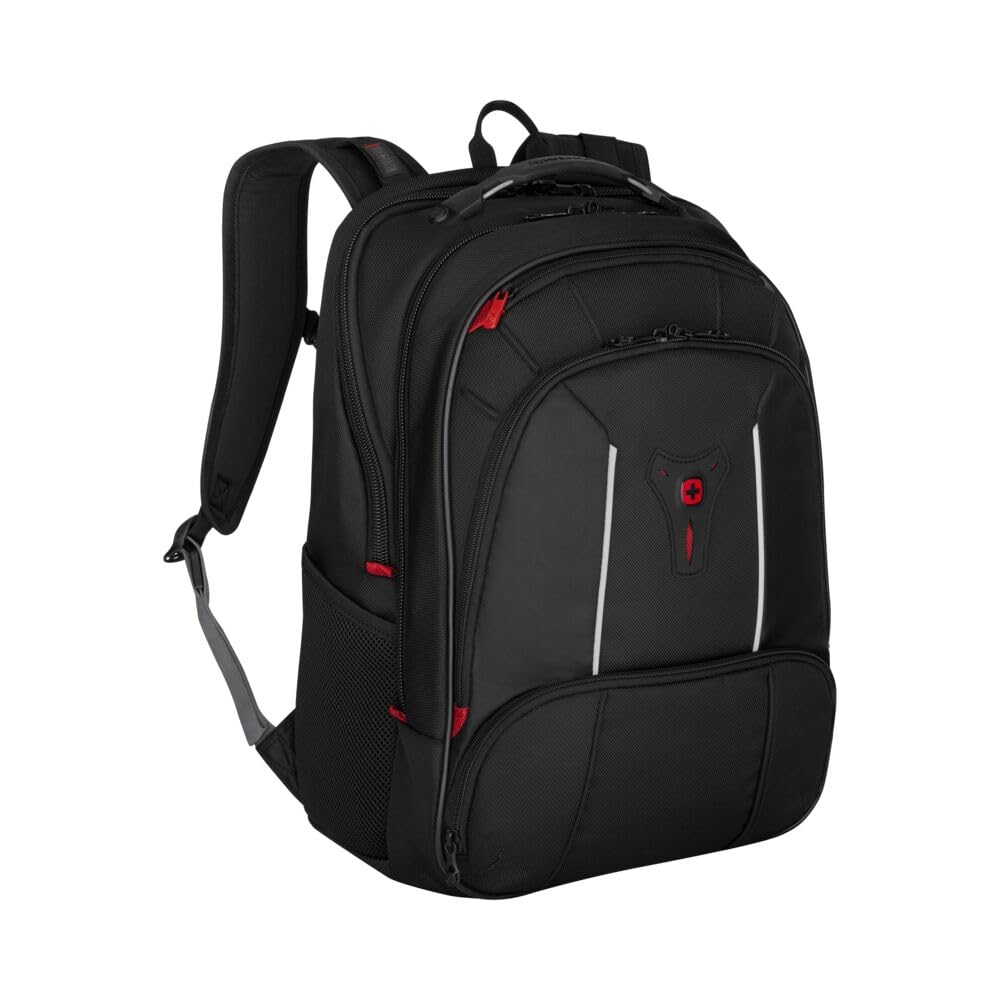 Wenger Carbon Rucksack, Notebook bis 17 Zoll, Organizer, Damen Herren, Büro Business Uni, Schwarz