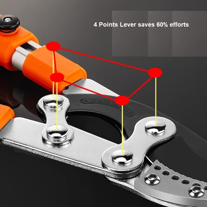 Image of SK Organic Professional Ratchet Anvil Lopper with Compound Action, Sturdy Telescopic Handles with Extra Leverage, Garden Pruning Tree Hedge Branch Cutter Garden Lopper (Rachet Looper)