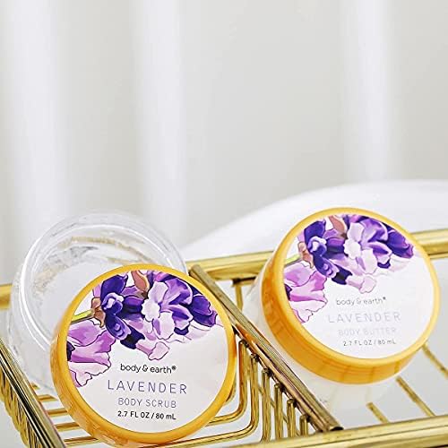 BODY & EARTH Bath Spa Gifts for Women, Lavender Gift Set 11 Pcs Includes Shower Gel, Bubble Bath, Bath Salt, Body Lotion, Christmas Gifts for Her, Birthday Gifts for Women