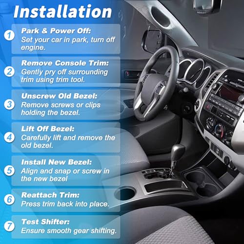 HEROFFIX No.58822AD010 Center Console Gear Shifter Bezel Shift Panel Cover Cup Holder for Toyota Tacoma 2005-2015 Black Interior Trim by HEROFFIX - Image 8