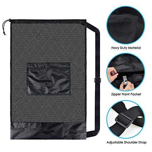 Brotou DQD003B Extra Large Sports Ball Bag Mesh Socce Ball Bag Heavy Duty Drawstring Bags Team Work For Holding Basketball, Volleyball thumb #2