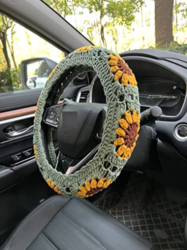 YDMZZB Handmade Crochet Sunflower Flower Car...