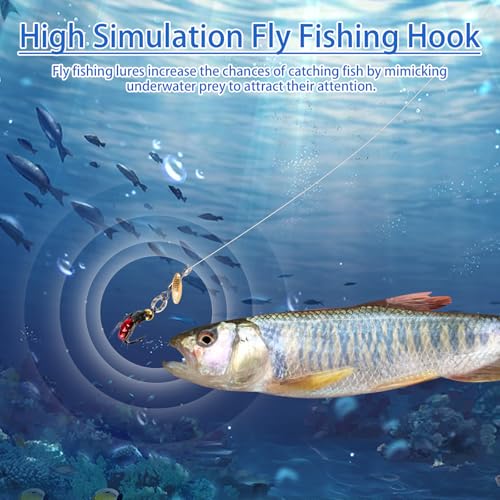 ltteea 16 Piece Fly Fishing Flies Kit: Streamers, Trout, Salmon, Bass Size 8 & 12 Hooks - Image 4