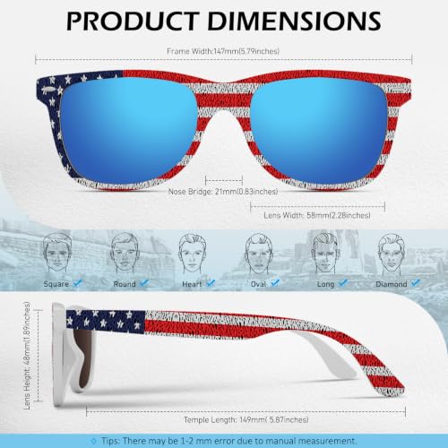 Image of Sunier Polarized Sunglasses for Men and Women, Retro Square Matte Finish UV400 Protection Shades for Driving, Fishing