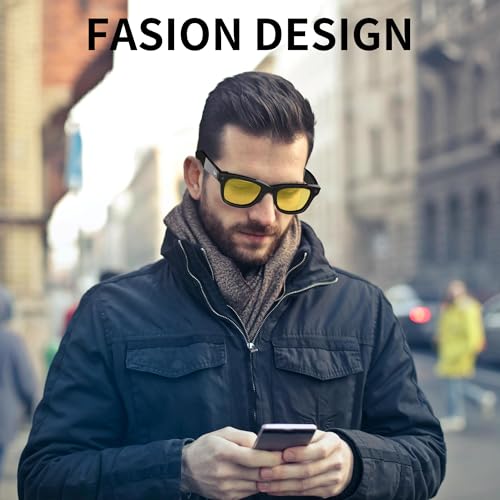 Image of HiBloks Replacement Lenses for Ray-Ban Meta Wayfarer (RW4008 Size L), UV Protection Sunglass Lens Set for Smart Glasses, Premium Lens Kit for Men & Women Driving, Cycling or Outdoor (Yellow)
