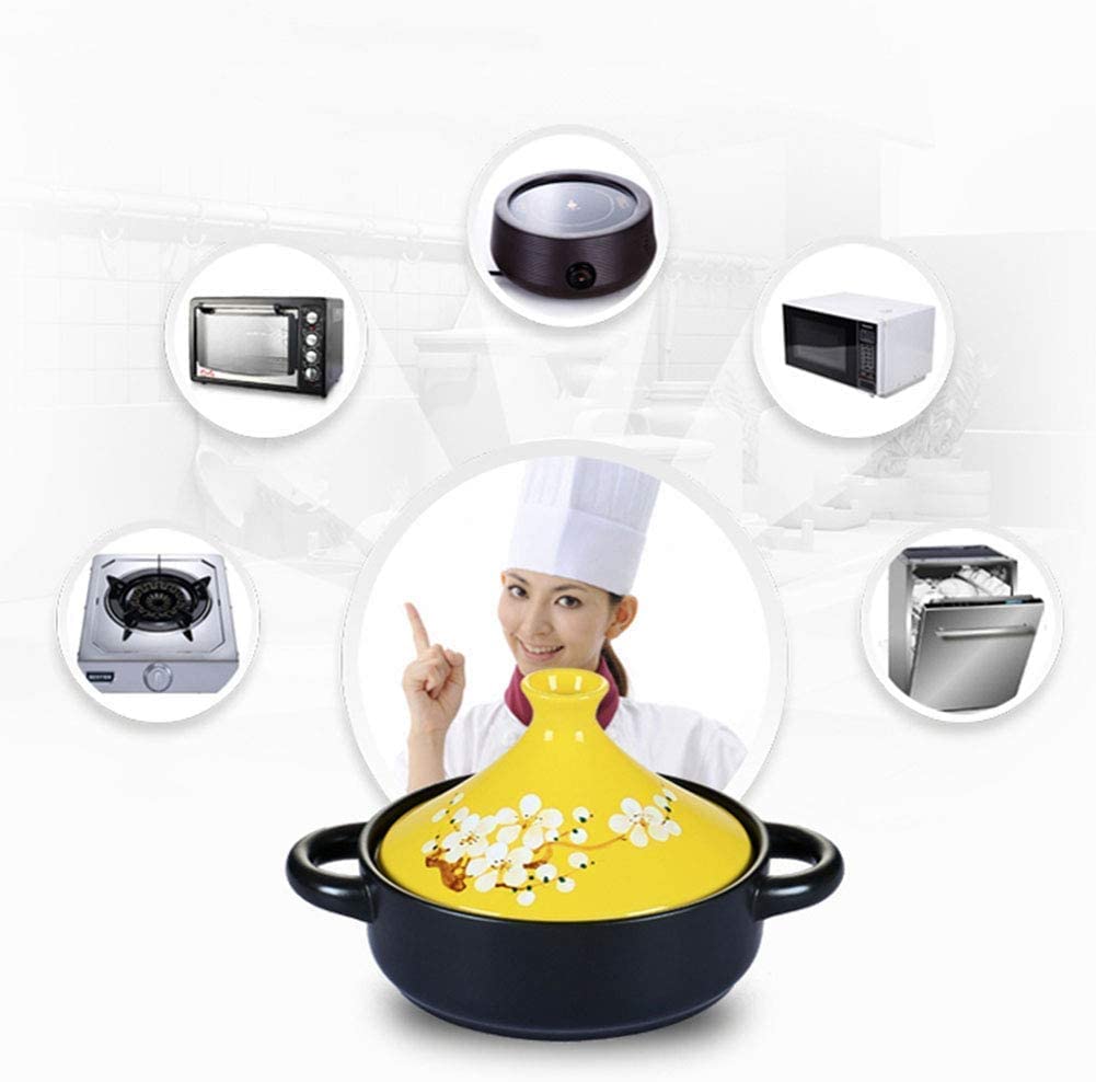 Casseruola in Ceramica marocchina per stufati con Coperchio in Ceramica, Adatta a Diversi Stili di Cottura e impostazioni di Temperatura, Colore Bianco.
