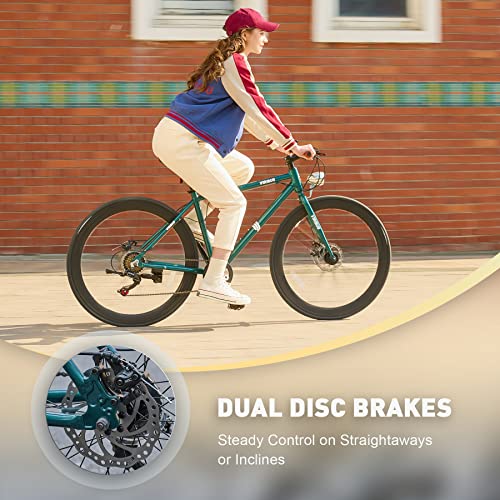 Viribus Road Bike, Mens Womens Bike, 700C Hybrid Bike, Adults Bike Lightweight Medium Aluminum Frame, City Bike For Adults With 7 Speed Shimano Derailleur, Bike For Commuting Touring 28 Inch #TOP5