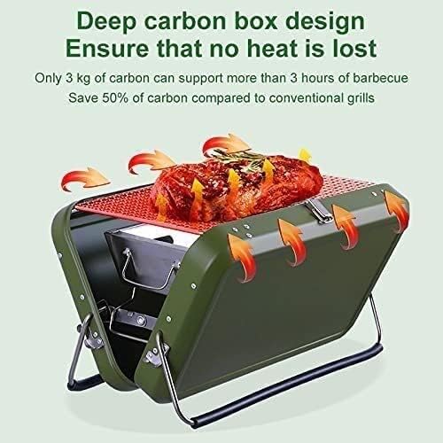 Miniatura 5 de Parrilla de carbón para barbacoa al aire libre, parrilla de barbacoa de acero inoxidable, parrilla de barbacoa plegable portátil para jardín,