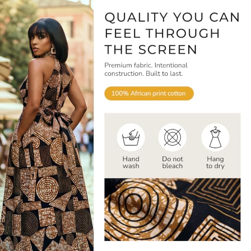 Image of D'IYANU | Ronke African Print Dress for Women - Elegant African Attire - Ankara & Kente Dress in Regular & Plus Sizes