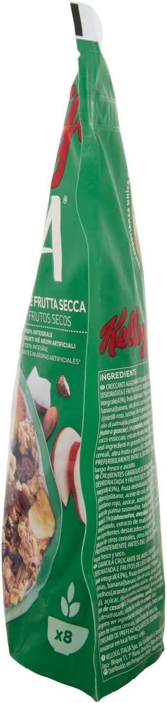 6x Kellogg's Extra Frutta e Frutta Secca Knusprige Haferflocken mit Dehydrierten Früchten 375g-Packung