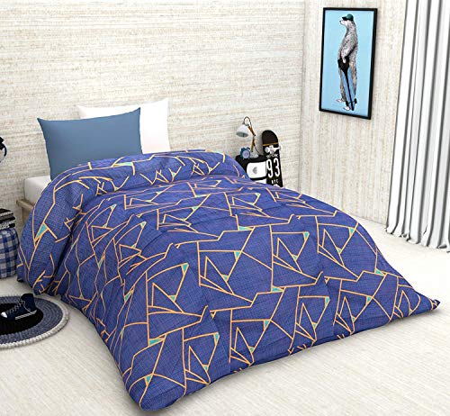 Image of MORADO Premium Glace Cotton Single Bed Quilt Cover /Duvet Cover /Rajai Cover /Blanket Cover with Zipper (GreyGeometric, 60x90 Inches)
