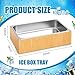 Ice Housing Bin with Removable Tray Ice Holder Container Wine Beer Champagne Drink Bucket Beverage Tub for Freezer Display Buffet Bar Counter Party Drink Chiller(Bamboo and Steel,21