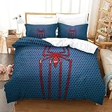 Spiderman Bedding Housse De Couette 3D Imprimé Anime Y2k - Parure De Lit Microfibreavec Fermeture Éclair 3pcs , Housse Couette Imprimé avec Taies d'oreille King（220x240cm）