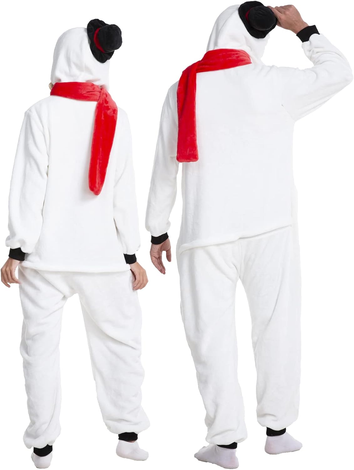 HSCTEK Adult Christmas Flannel Onesie with Hood for Women Men - Image 5