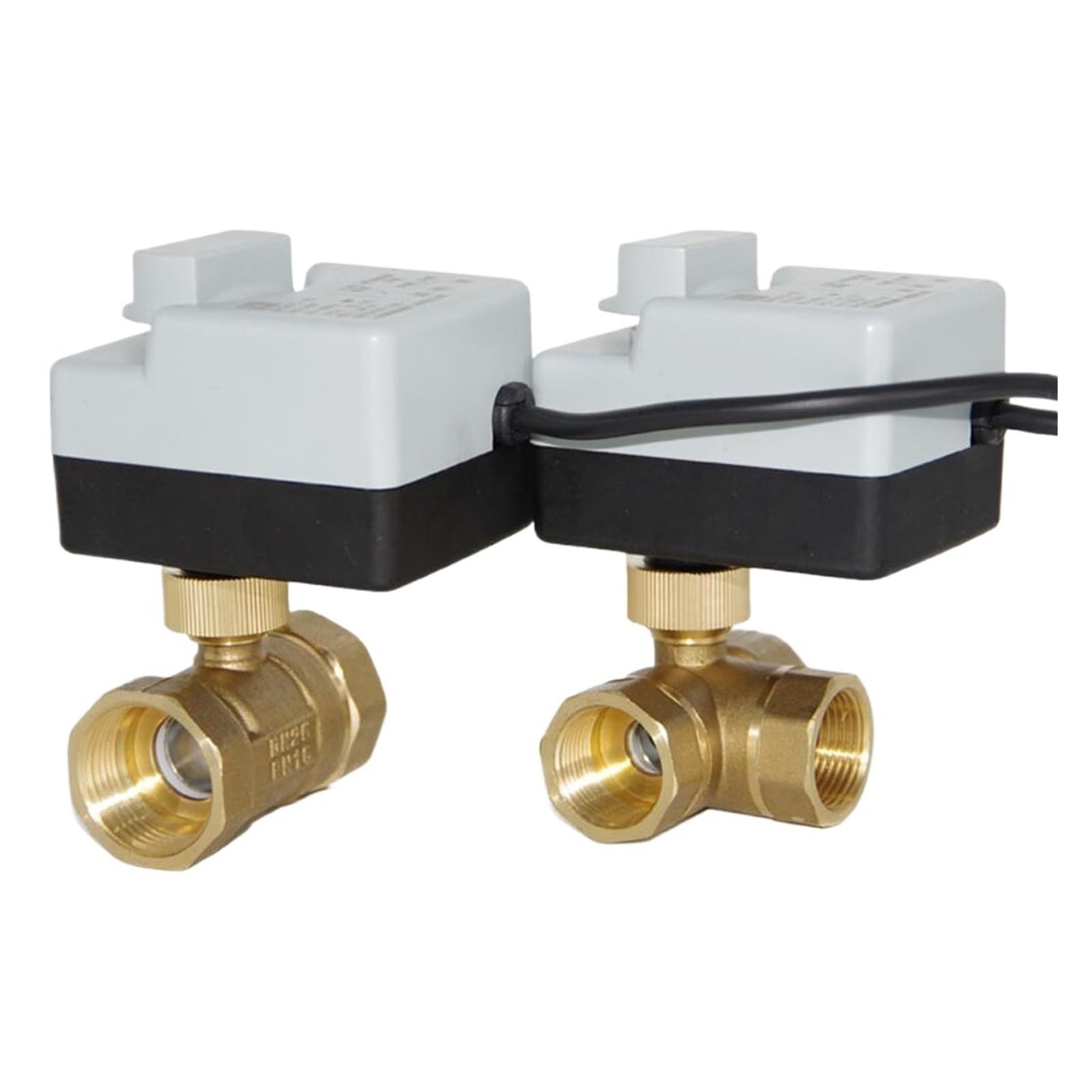 Válvula eléctrica de latón DN15 DN20 DN25, válvula de bola motorizada de 2 vías y 3 vías, actuador eléctrico de tres cables con interruptor Manual(DN15,3-WAY_1)
