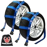 Tow Dolly Basket Straps with Flat Hook, 2 Pack Tow Dolly Straps, Fits 14