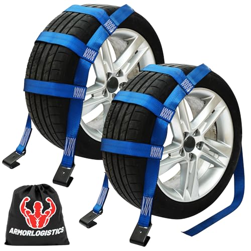 Tow Dolly Basket Straps with Flat Hook, 2 Pack Tow Dolly Straps, Fits 14
