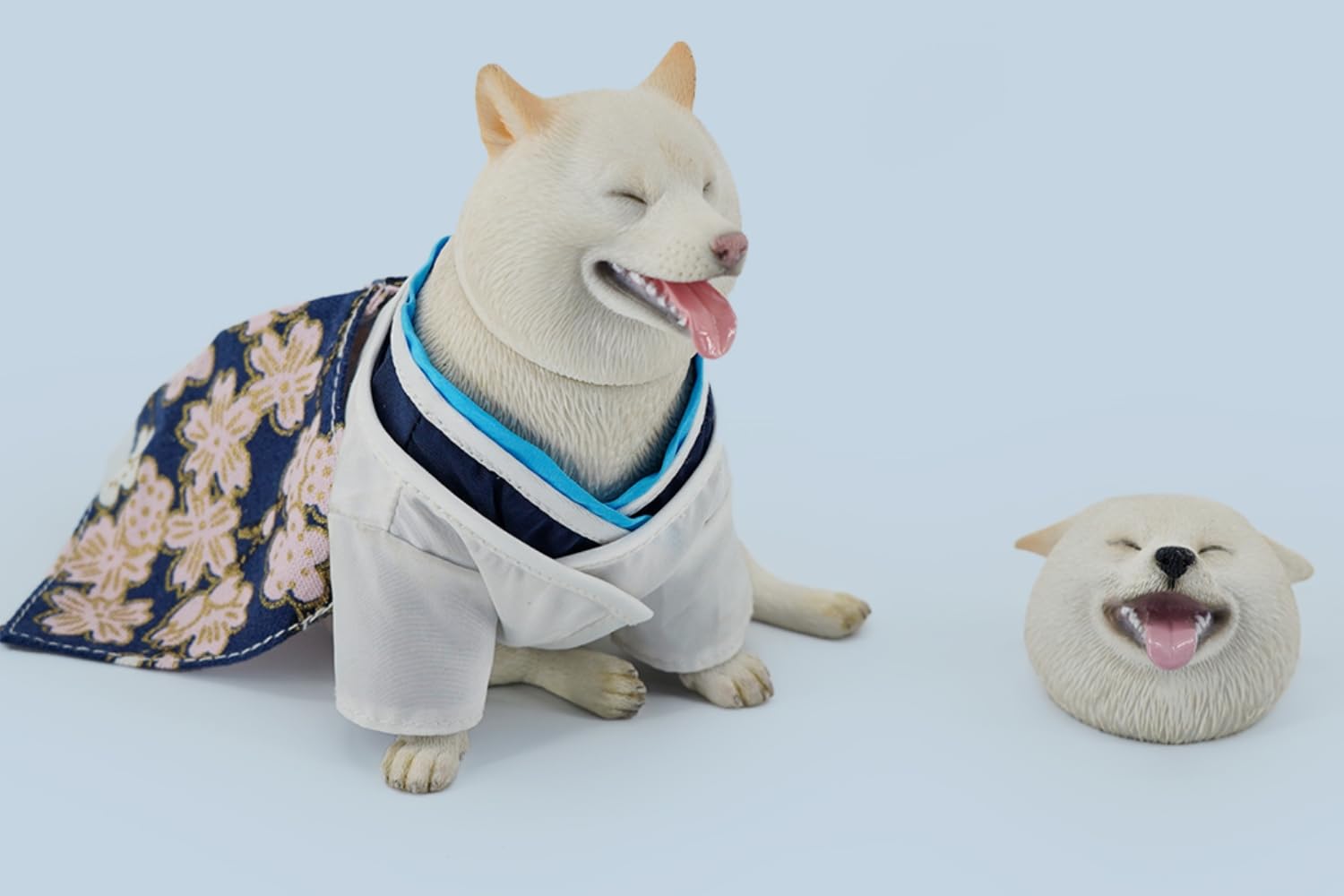 HiPlay JXK Collectible Dog Figure: White Shiba Inu, Expertly Hand