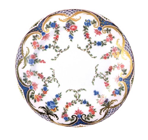 Rockingham Painted Enamel Plate Teller, Rose