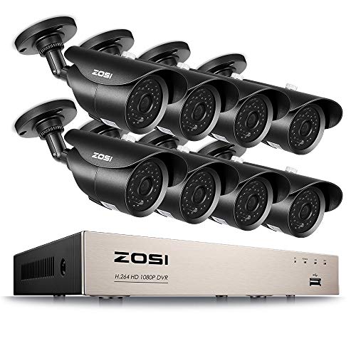 ZOSI FULL 1080P HD-TVI 8CH Security Camera System, ,8 Channel 4-in-1 Home Surveillance