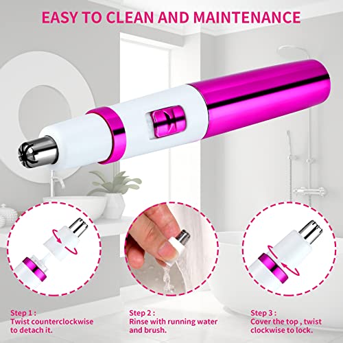 Image of AREYZIN Nose Hiar Trimmer for Women,Ladies Painless Nose Trimmer Women,Eyebrow Facial Ear Hair Trimmer Hair Clippers Professional, Waterproof, Dual-Edge Blade, Purple