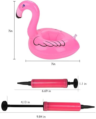 Miniatura 2 de Portavasos inflable de flamenco, paquete de 21 flotadores de piscina, portavasos flotantes inflables para fiestas en la piscina