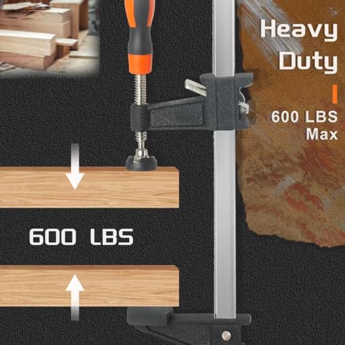 Acosea Woodworking Clamps,4-Pack 36 Inch Long Bar Clamps Heavy Duty Adjustable And Release Quickly,Wood Clamps Throat Depth 2.5 Inch Clamps Force 600 Lbs thumb #2