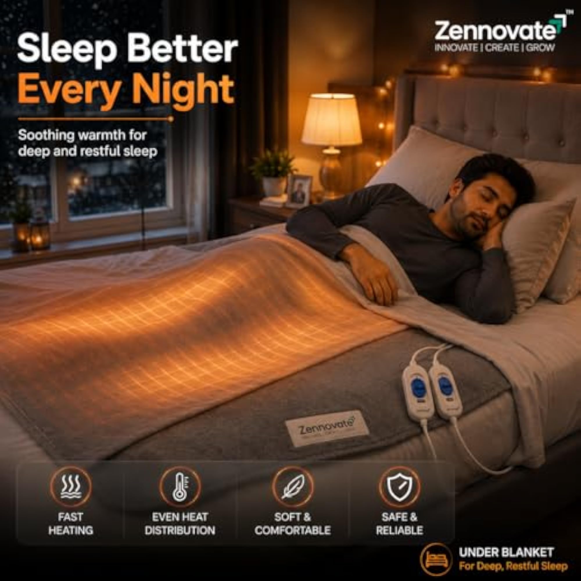 Electric Under Blanket, Bed Warmer with Controls