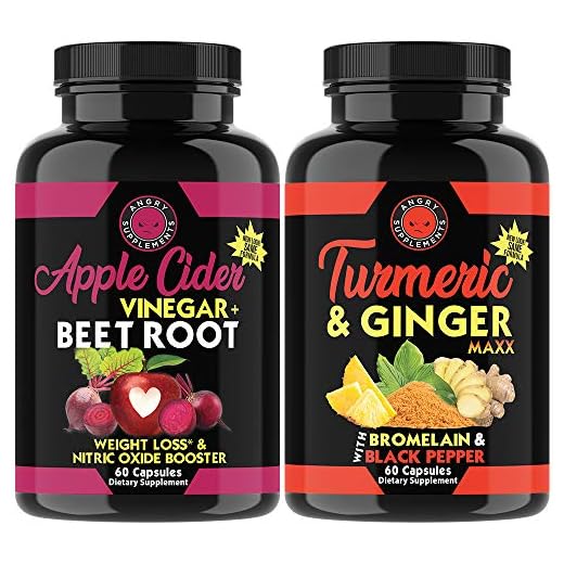 Angry Supplements Apple Cider Vinegar + Beetroot and Turmeric & Ginger Capsules (2-Pack Bundle), Natural Weight Loss Detox Remedy, Nitric Oxide Booster, Metabolism + Energy (120 Count)