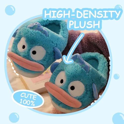 Big Mouth Fish Fuzzy Full Slippers for Women Men Indoor, Winter Warm Furry House Shoes with Faux Fur Lining, Non-Slip Bedroom Plush Slippers Grippers Soles, Couples Memory Foam Fluffy Slippers4