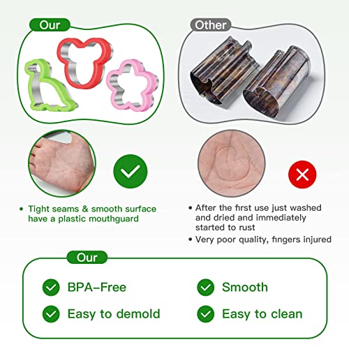 42 stk Ausstechformen Brotausstechformen Kinder Set,Sanwich Gemüse Obst Ausstecher Edelstahl,Komfortgriff Abnehmbar,für… - Image 7