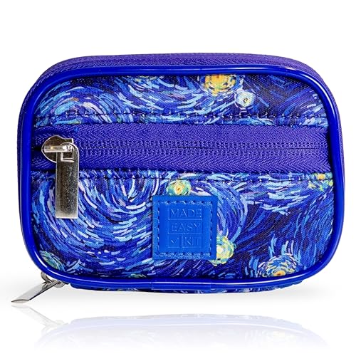 Image of Made Easy Kit Pill Case - Weekly Medicine Organizer with Removable Seven-Day Vitamin & Supplement Box - Premium Neoprene for Travel Purse Accessory (Blue Starry Night)