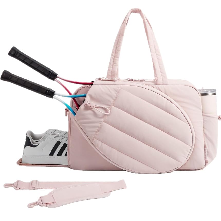 AMZZHAO Sporttasche 42 l Schutz für Tennisschläger wasserdichtes Fach 15 6 Zoll Laptoptasche (Rosa)