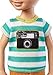 Barbie Chelsea Boy Doll in Stripes with Camera Graphic and Cardboard Ice Cream Cone