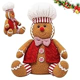 🎅【Matériau Fiable】Ces peluche Bonhomme en pa-in d'épice de Noël sont fabriqués en tissu doux et en coton PP. Doux et confortable, couleurs vives et riches, pas facile à décolorer. Peluche pain d'épice combinés avec un tissu doux pour la peau et un matériau robuste, ils deviendront certainement vos favoris pendant des années.