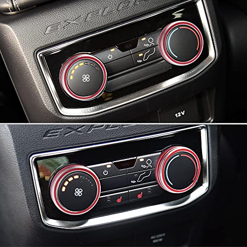 Lecart For 2022 Ford Explorer Accessories 2023 2021 2020 Red Air Temperature Ac Knob Cover Aluminum Alloy Car Interior Decoration Trims #TOP7