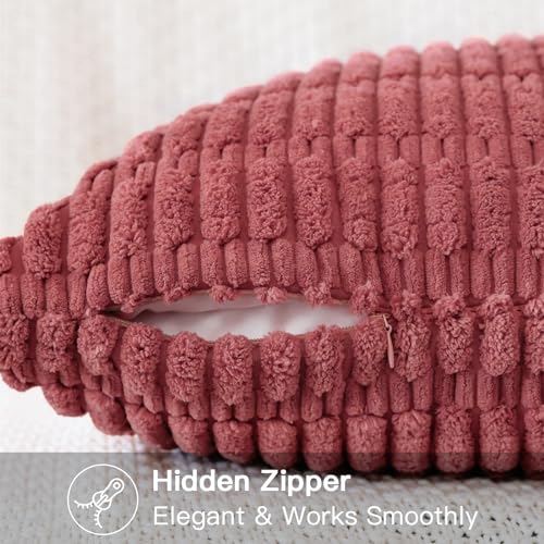 Artscope 1er Set Boho Gestreifte Kissenbezug Einfarbig Zierkissenbezug Dekokissen Sofakissen 40x40 cm Kissenhülle Weiche Couchkissen für Sofa Wohnzimmer Schlafzimmer Dekor, Marmelade – Bild 5