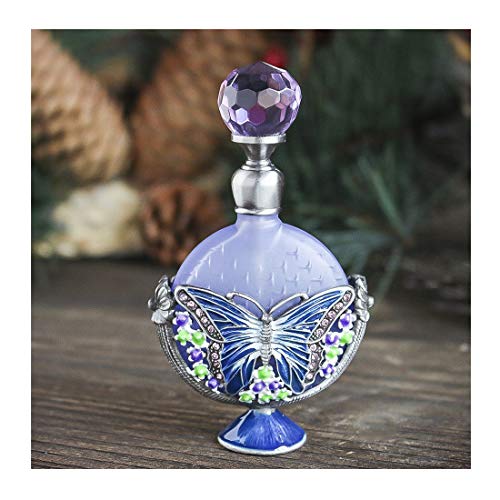 YUFENG - Botellas de Perfume Vintage, vacías, rellenables, diseño de Mariposas, restauración Antigua