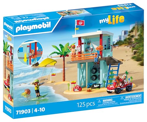 PLAYMOBIL | Vacation on The Beach | Rettungsturm mit Beach Buggy | Spielzeug ab 4 Jahren | Geschenk für Kinder | Fördert Kreativität & Abenteuerlust | Strand-Abenteuer mit Figuren & Fahrzeug | 71903
