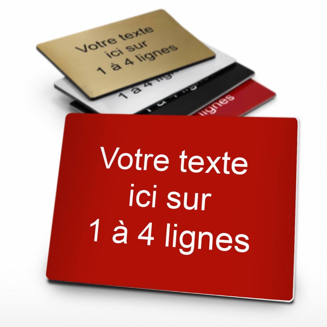 Mygoodprice - Targa con incisione personalizzata da 1 a 4 righe, 20 x 15 cm, adesiva, colore: Rosso