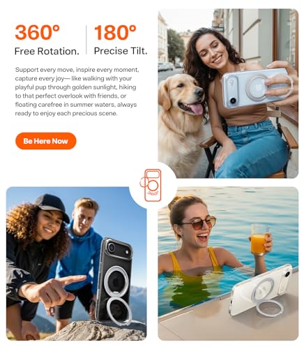 Image of TORRAS 360 Magnetic Stand for iPhone Air Case, [Fit for MagSafe] [Military-Grade Protection] Slim Case for iPhone 17 Air, 2025, Clear, Ostand O3 Fitness Series