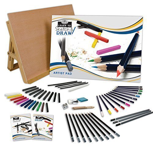Royal & Langnickel 58Stück Learn To Sketch & Draw komplett Künstler Kit & Staffelei