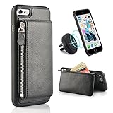 iPhone 6 Wallet Case, iPhone 6S Card Holder Case, LAMEEKU Shockproof iPhone 6S Slim Leather Case with Detachable Credit Card Pockets, Protective Kickstand Cover for Apple iPhone 6/6S 4.7
