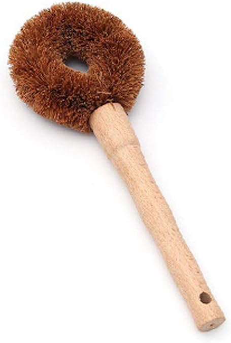 Kitchen Wooden Handle Coconut Fiber Cleaning Brush Dish Bottle Scrub Wash Tool
