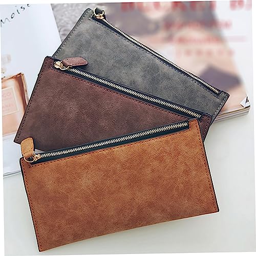GALPADA Matte Zippered Wallet for Women Stylish Pu Leather Purse Light Gray Slim Design for Cards for Friends Loved2